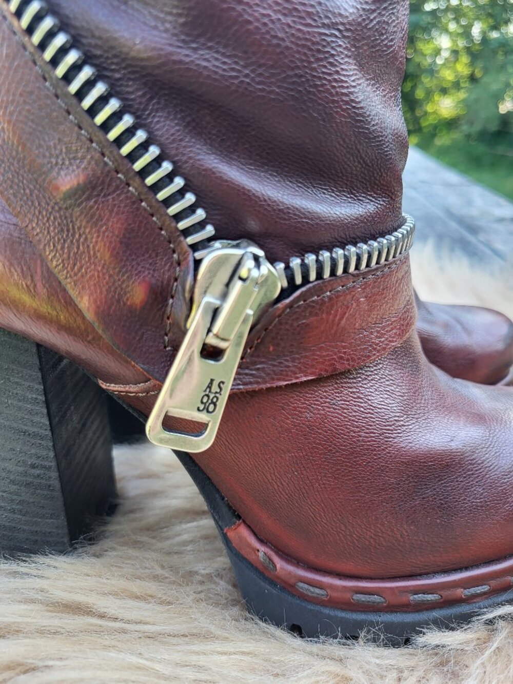 A.S.98 Made in Italy Leather Moto Boots | Size 38 | Distressed Brown - Picture 15 of 15